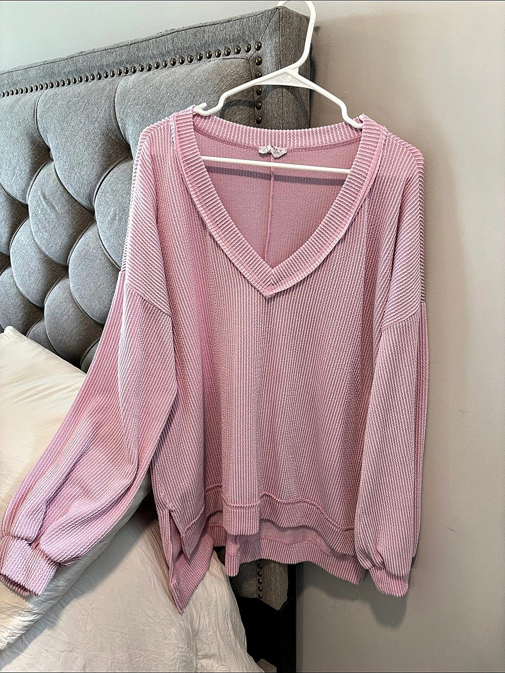 Fantastic Fawn Pink V-Neck Sweater